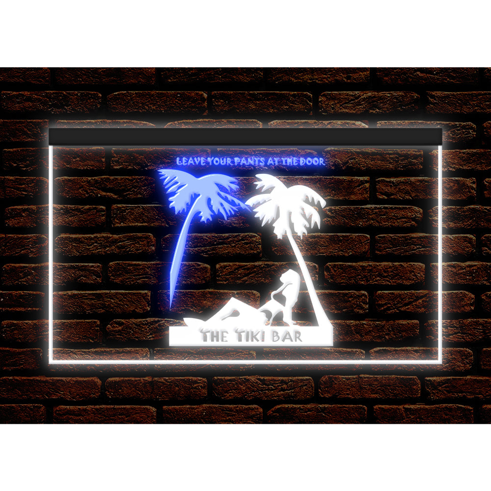 DC170057 Tiki Bar Open Happy Hours Home Decor Beer Display illuminated Night Light Neon Sign Dual Color