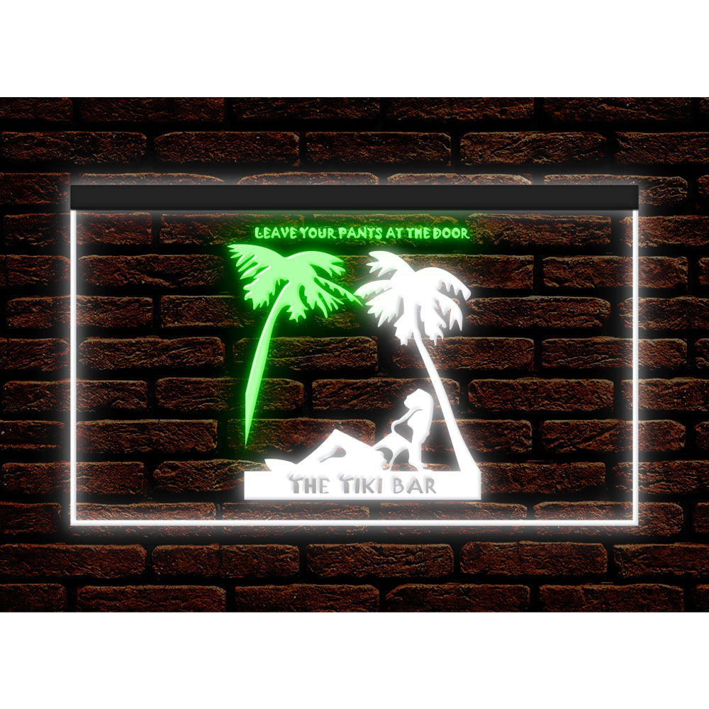 DC170057 Tiki Bar Open Happy Hours Home Decor Beer Display illuminated Night Light Neon Sign Dual Color