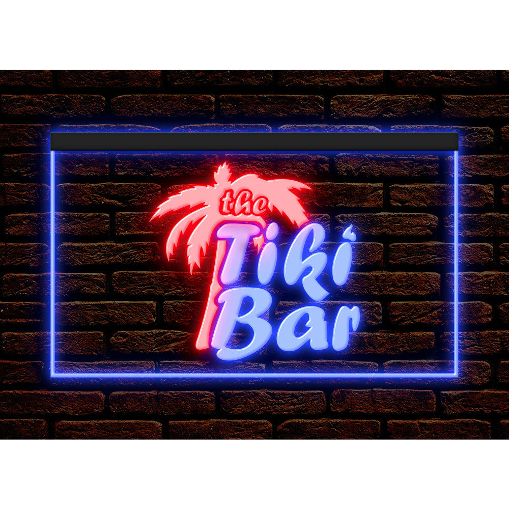 DC170058 Tiki Bar Open Happy Hours Home Decor Beer Display illuminated Night Light Neon Sign Dual Color