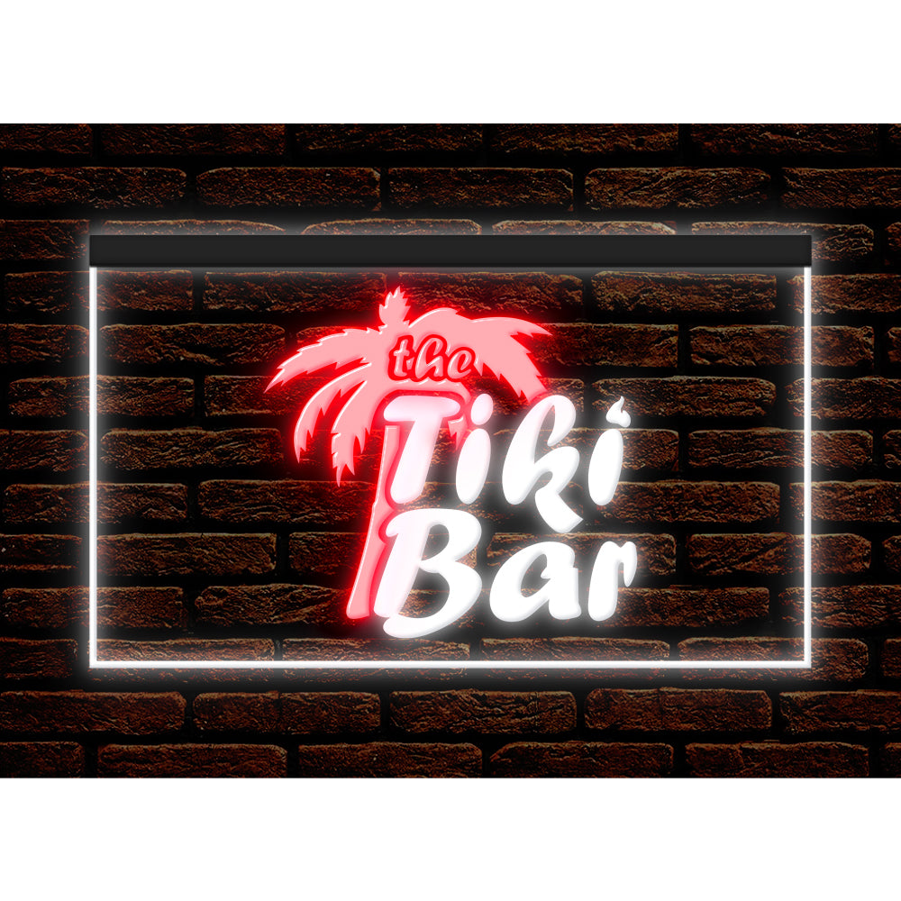 DC170058 Tiki Bar Open Happy Hours Home Decor Beer Display illuminated Night Light Neon Sign Dual Color