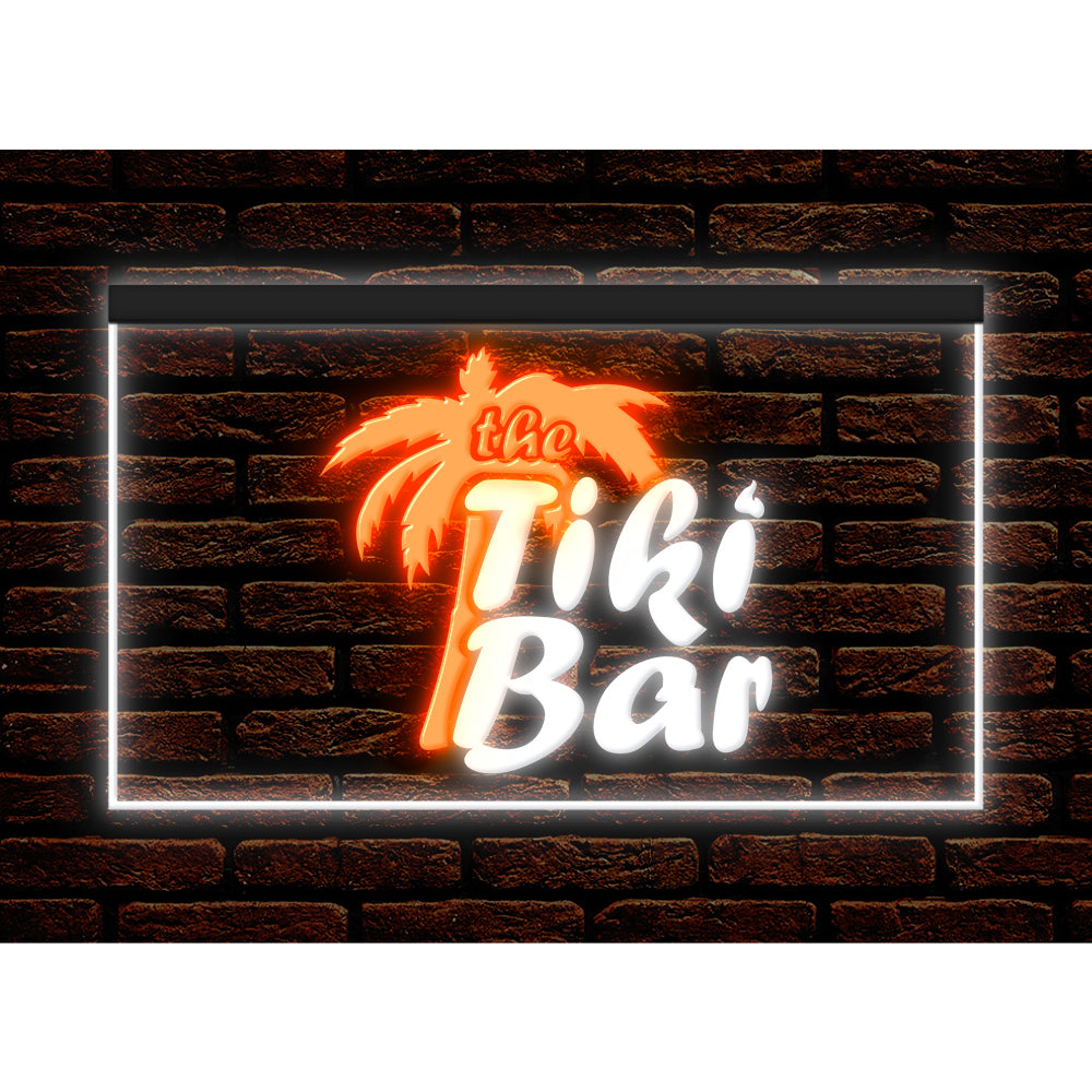 DC170058 Tiki Bar Open Happy Hours Home Decor Beer Display illuminated Night Light Neon Sign Dual Color