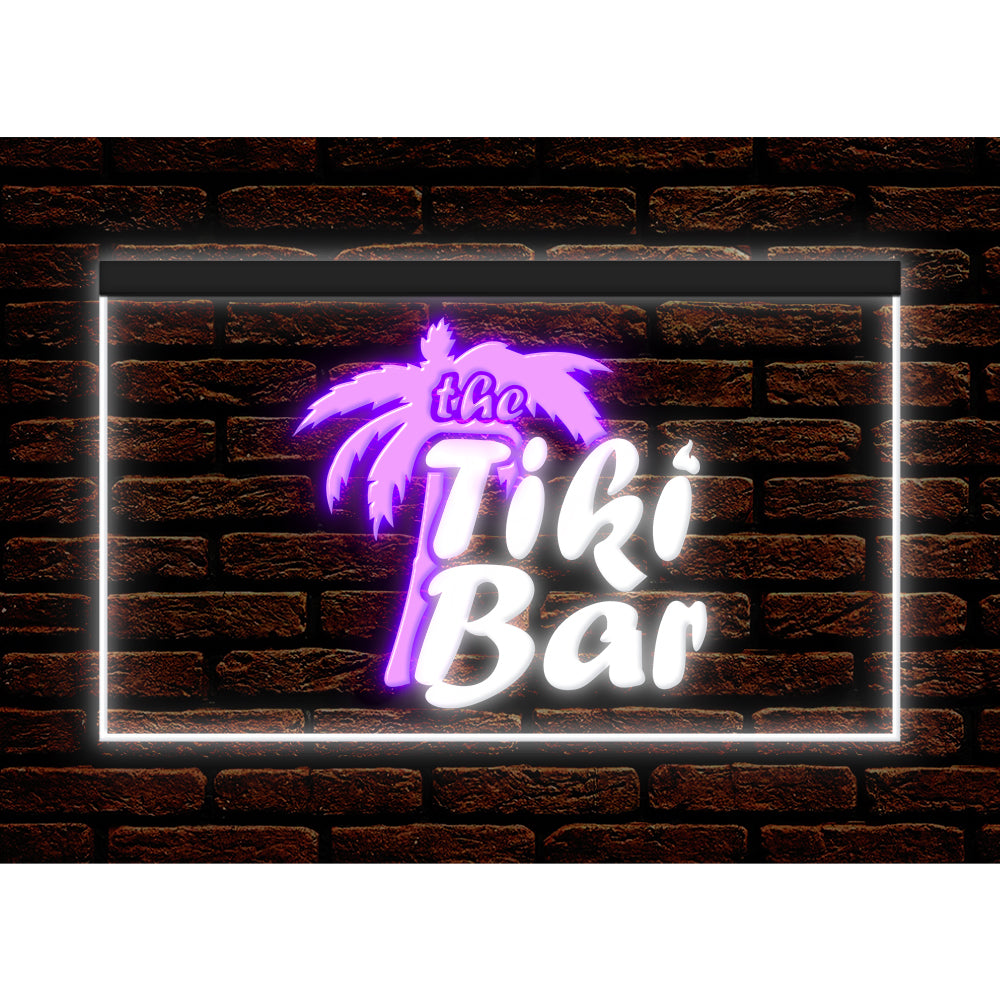 DC170058 Tiki Bar Open Happy Hours Home Decor Beer Display illuminated Night Light Neon Sign Dual Color