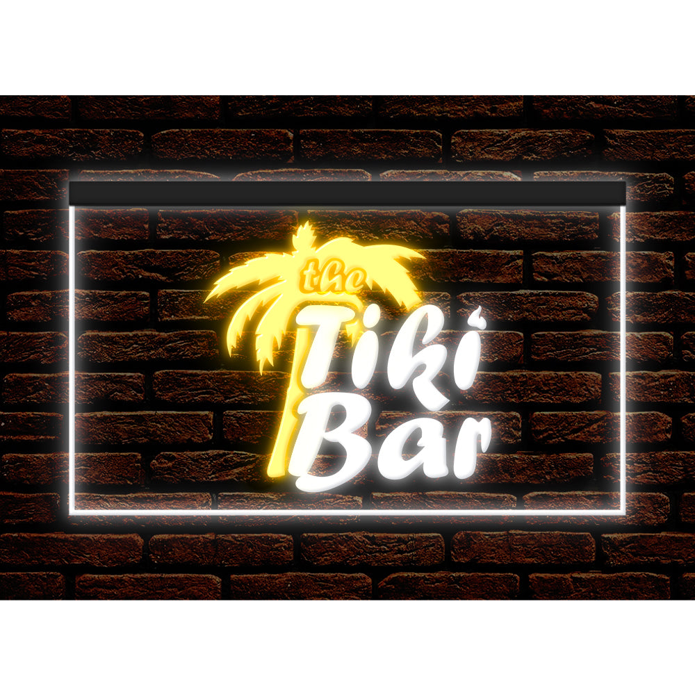 DC170058 Tiki Bar Open Happy Hours Home Decor Beer Display illuminated Night Light Neon Sign Dual Color