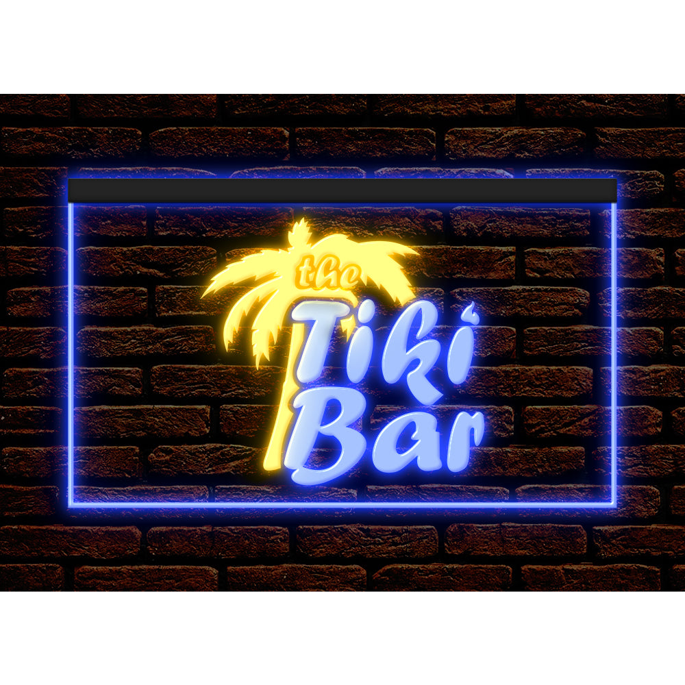 DC170058 Tiki Bar Open Happy Hours Home Decor Beer Display illuminated Night Light Neon Sign Dual Color