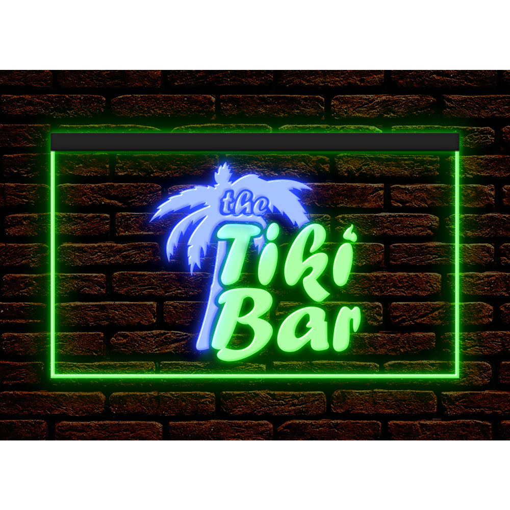 DC170058 Tiki Bar Open Happy Hours Home Decor Beer Display illuminated Night Light Neon Sign Dual Color