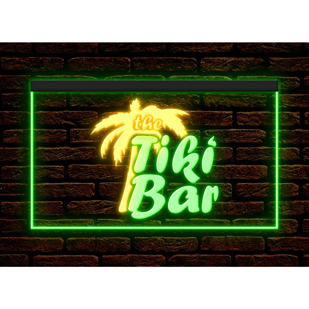 DC170058 Tiki Bar Open Happy Hours Home Decor Beer Display illuminated Night Light Neon Sign Dual Color