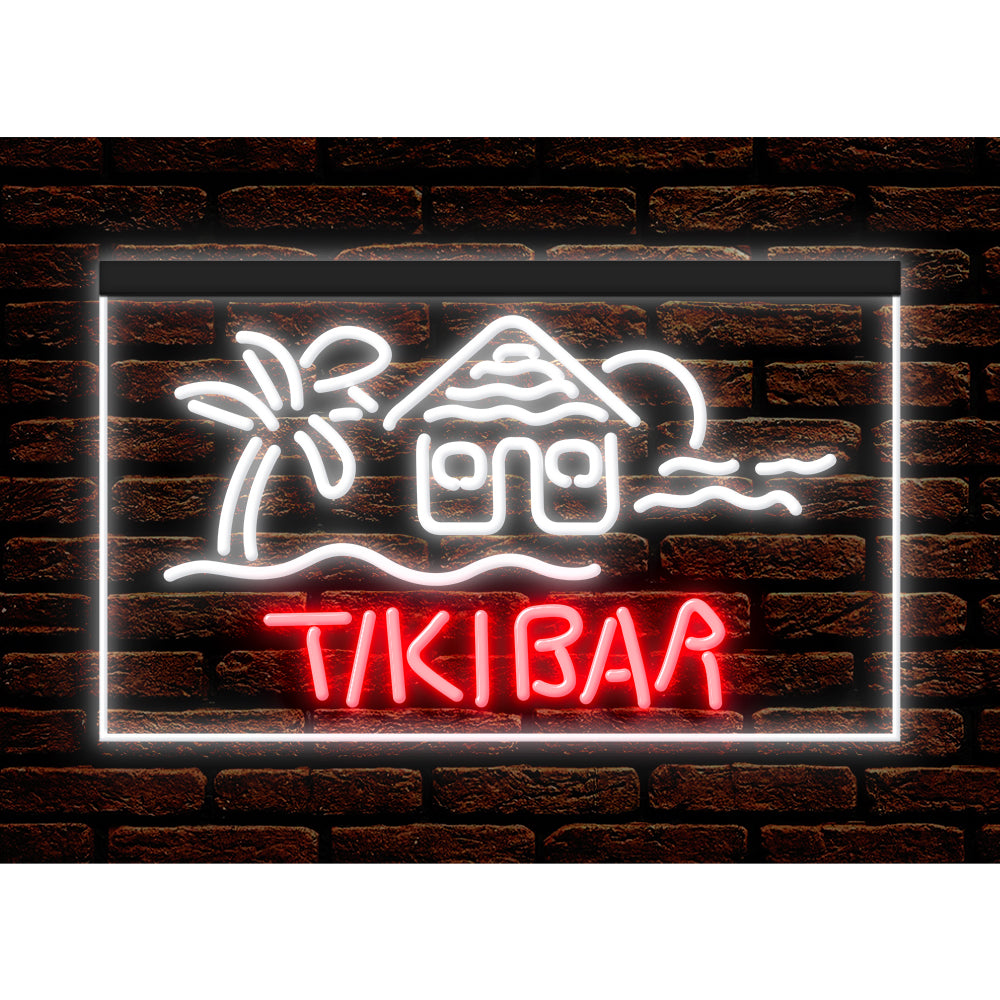 DC170073 Tiki Bar Open Happy Hours Home Decor Beer Display illuminated Night Light Neon Sign Dual Color