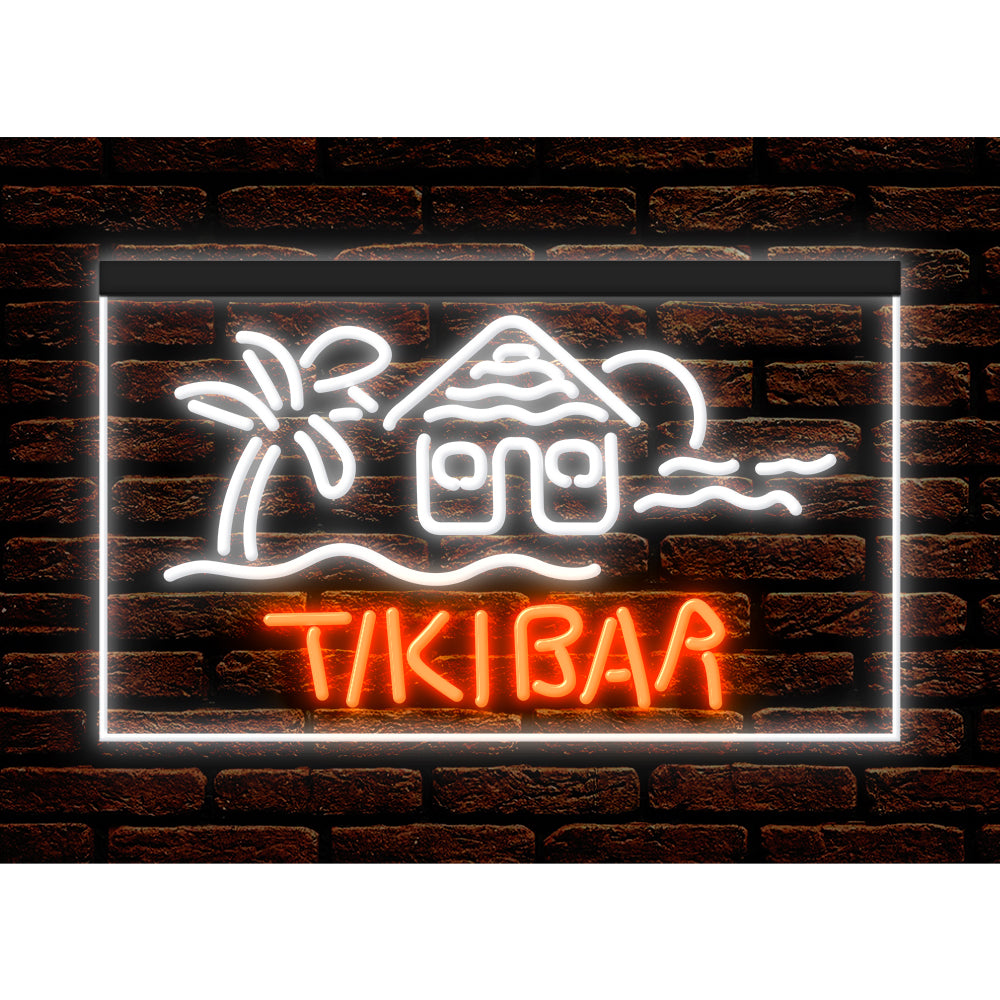 DC170073 Tiki Bar Open Happy Hours Home Decor Beer Display illuminated Night Light Neon Sign Dual Color