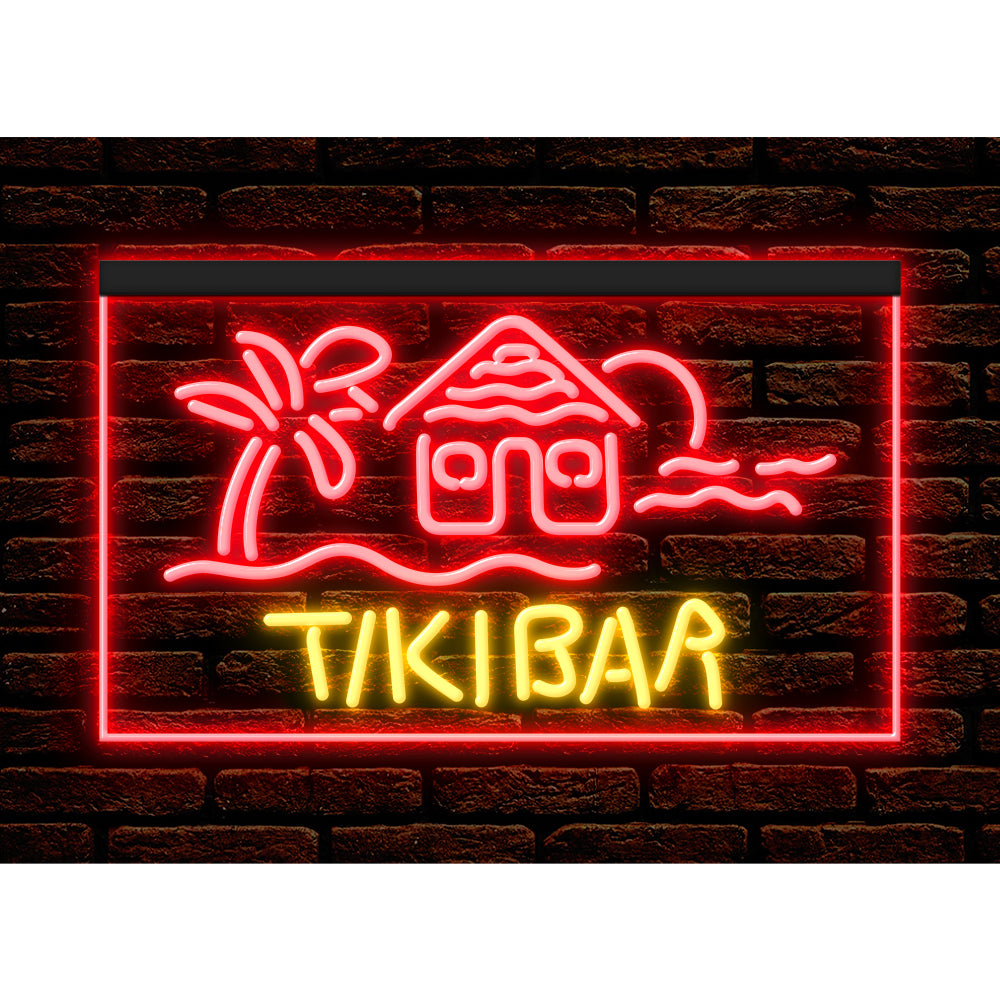 DC170073 Tiki Bar Open Happy Hours Home Decor Beer Display illuminated Night Light Neon Sign Dual Color