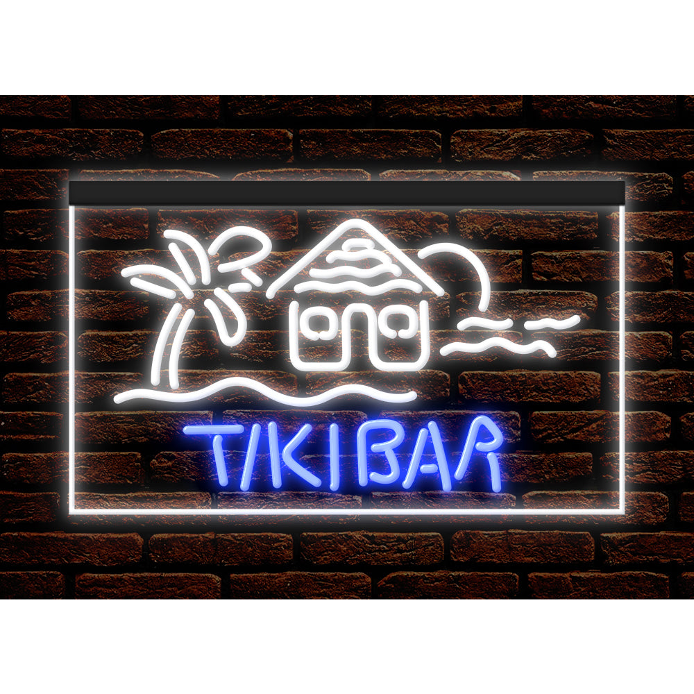 DC170073 Tiki Bar Open Happy Hours Home Decor Beer Display illuminated Night Light Neon Sign Dual Color