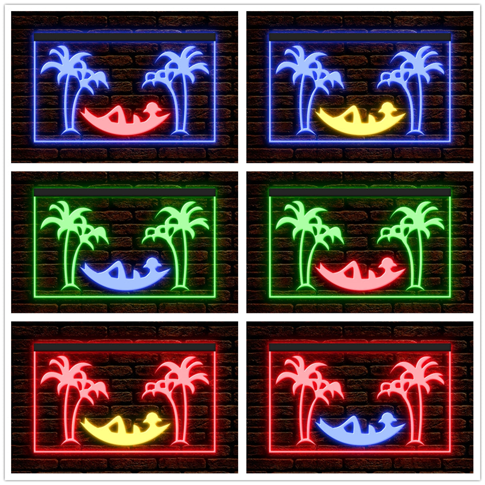 DC170074 Tiki Bar Open Happy Hours Home Decor Beer Display illuminated Night Light Neon Sign Dual Color