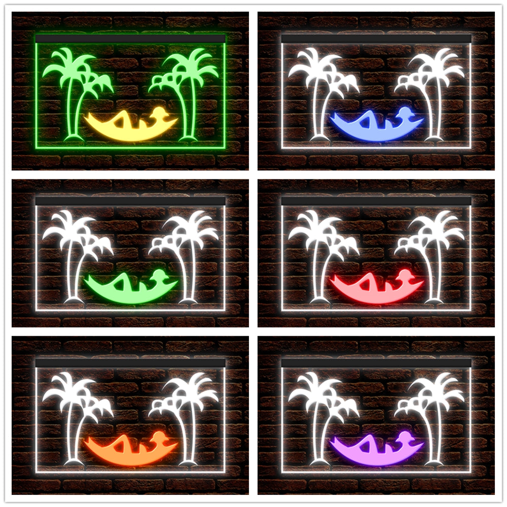 DC170074 Tiki Bar Open Happy Hours Home Decor Beer Display illuminated Night Light Neon Sign Dual Color