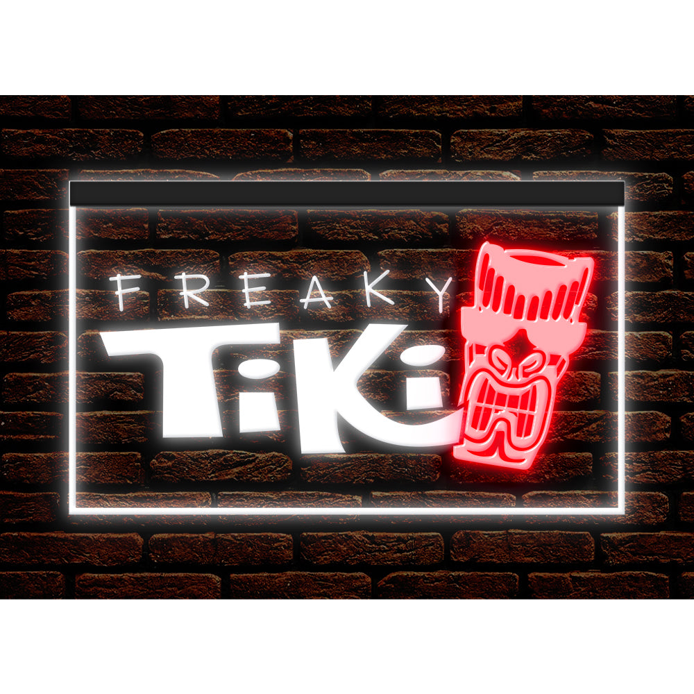 DC170075 Freaky Tiki Bar Open Home Decor Beer Display illuminated Night Light Neon Sign Dual Color
