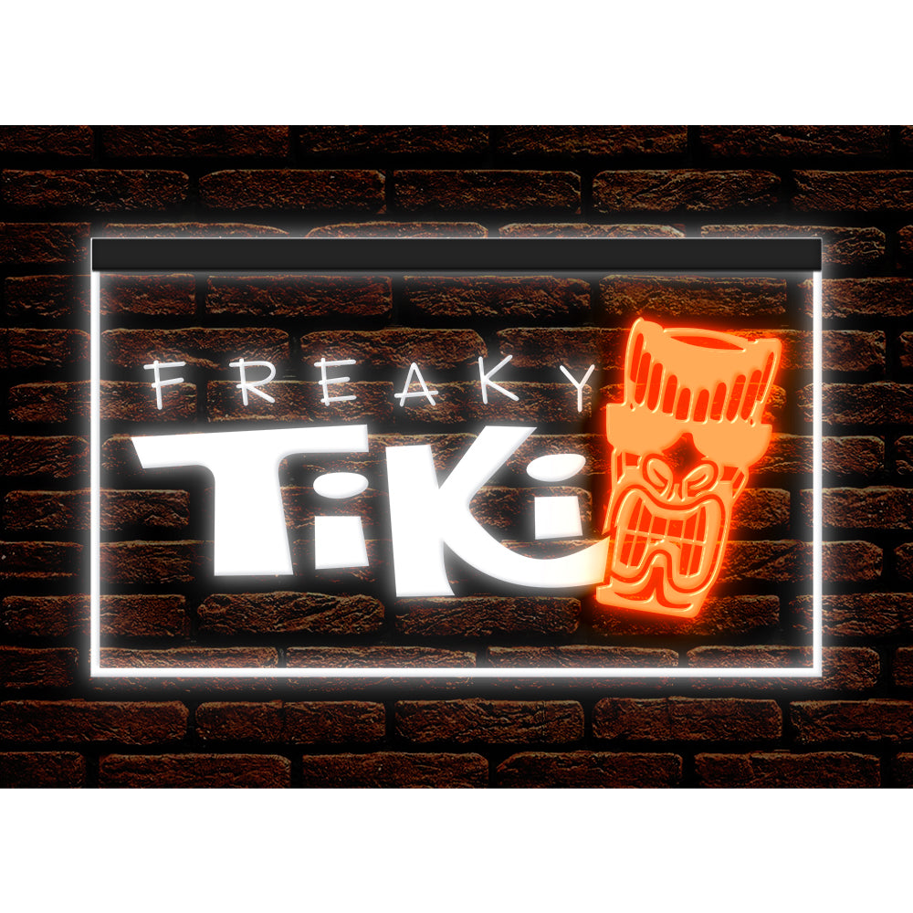 DC170075 Freaky Tiki Bar Open Home Decor Beer Display illuminated Night Light Neon Sign Dual Color