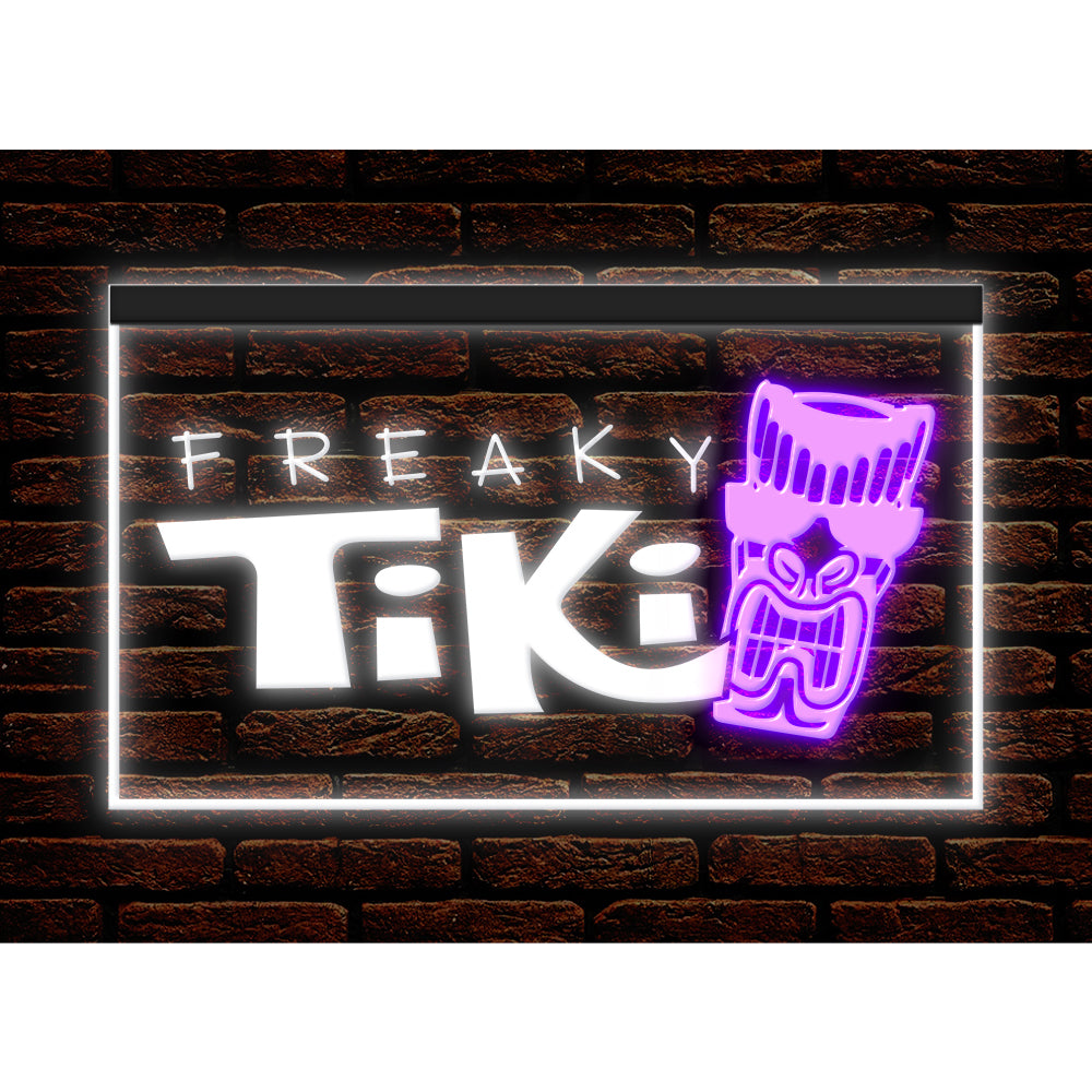 DC170075 Freaky Tiki Bar Open Home Decor Beer Display illuminated Night Light Neon Sign Dual Color