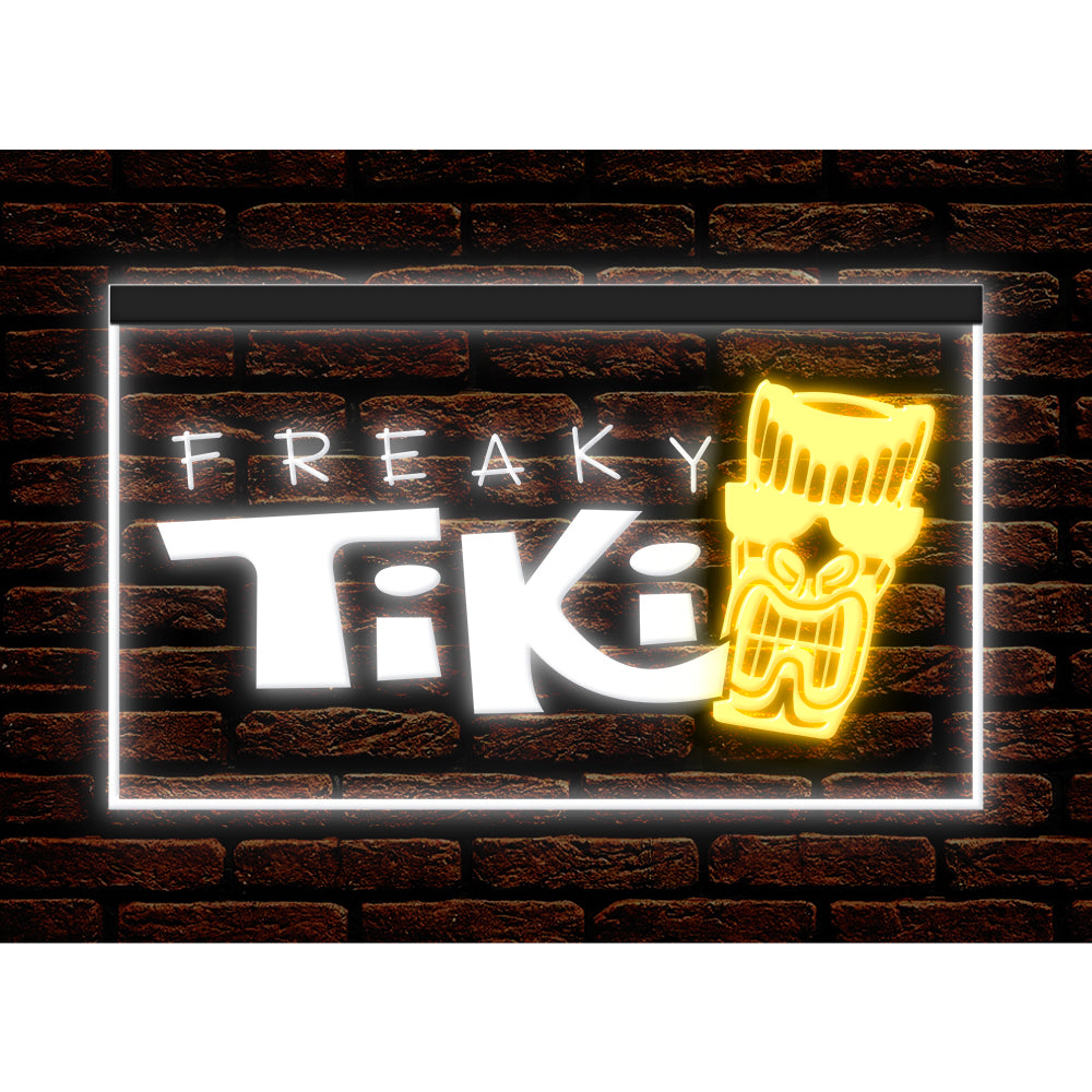 DC170075 Freaky Tiki Bar Open Home Decor Beer Display illuminated Night Light Neon Sign Dual Color