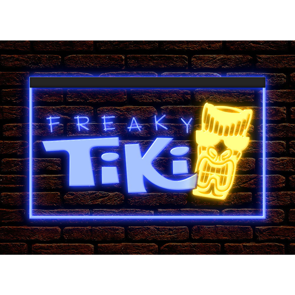 DC170075 Freaky Tiki Bar Open Home Decor Beer Display illuminated Night Light Neon Sign Dual Color