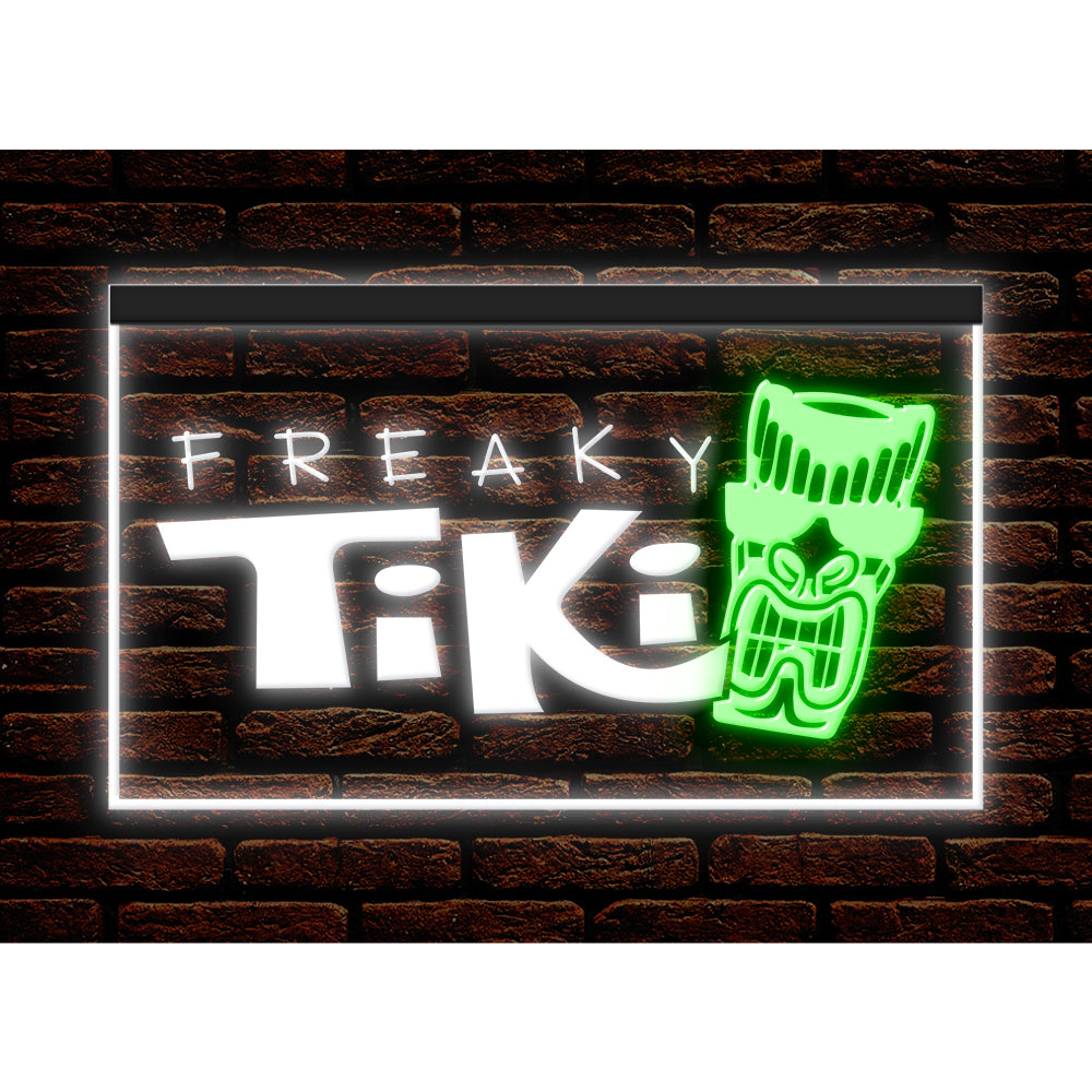 DC170075 Freaky Tiki Bar Open Home Decor Beer Display illuminated Night Light Neon Sign Dual Color