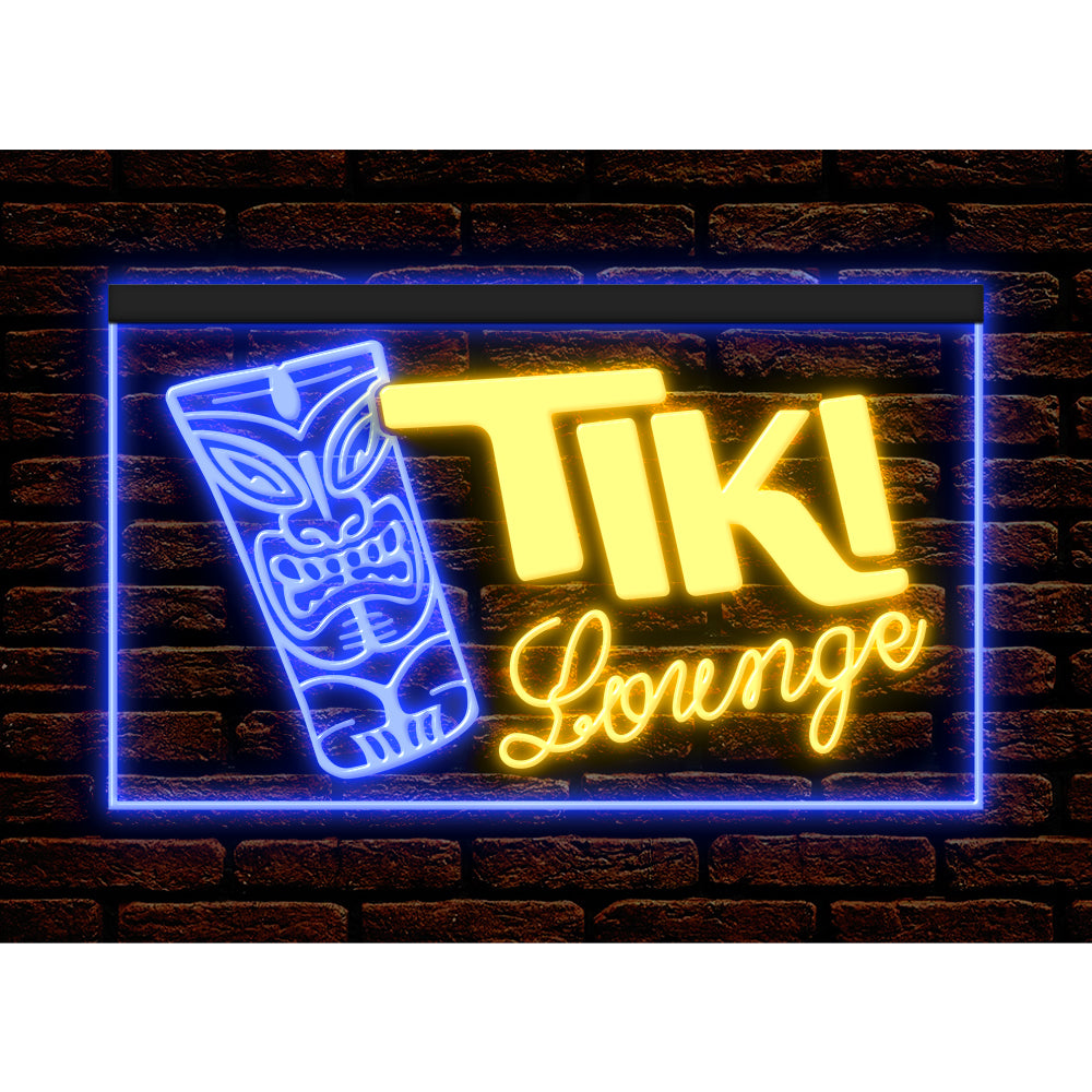 DC170079 Tiki Lounge Open Happy Hours Home Decor Beer Display illuminated Night Light Neon Sign Dual Color