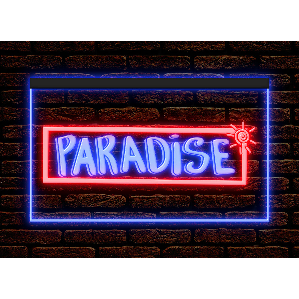 DC170082 Paradise Bar Happy Hours Home Decor Beer Display illuminated Night Light Neon Sign Dual Color