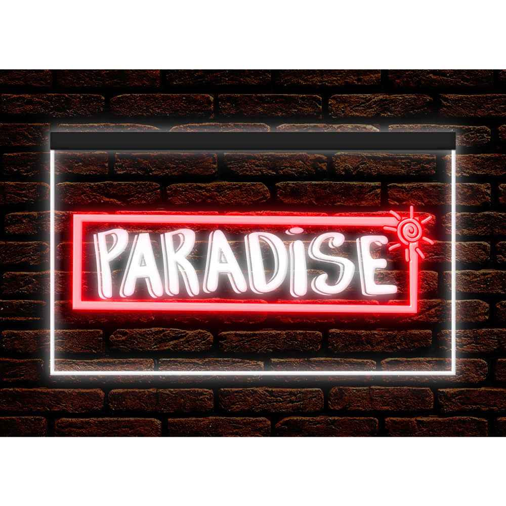 DC170082 Paradise Bar Happy Hours Home Decor Beer Display illuminated Night Light Neon Sign Dual Color