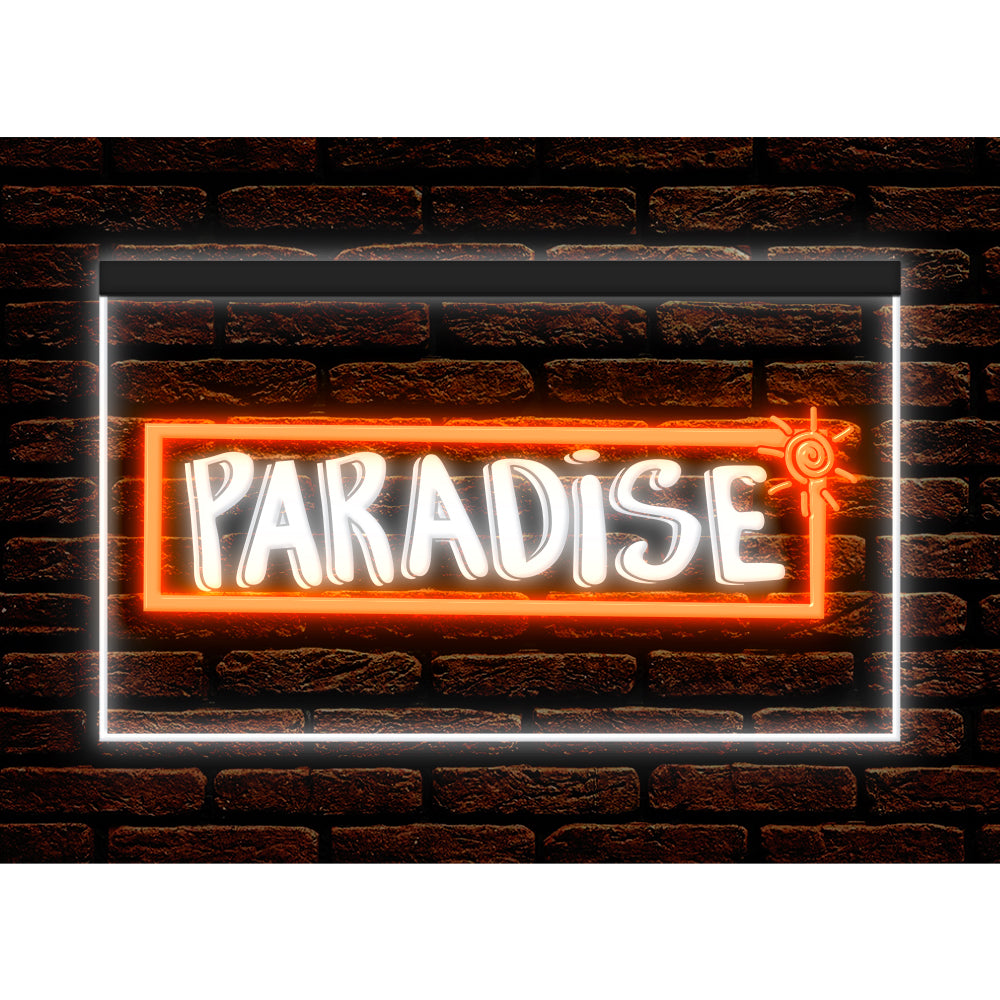 DC170082 Paradise Bar Happy Hours Home Decor Beer Display illuminated Night Light Neon Sign Dual Color