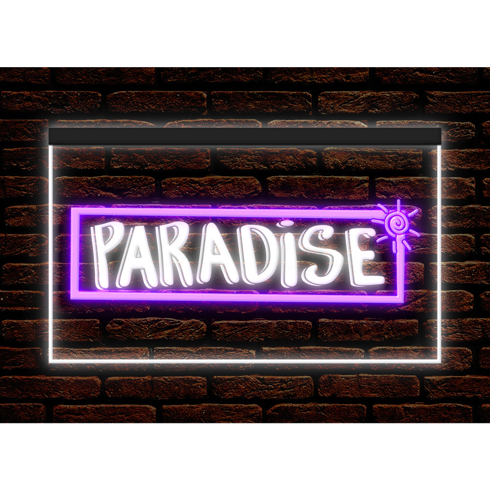 DC170082 Paradise Bar Happy Hours Home Decor Beer Display illuminated Night Light Neon Sign Dual Color