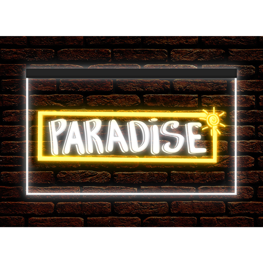 DC170082 Paradise Bar Happy Hours Home Decor Beer Display illuminated Night Light Neon Sign Dual Color