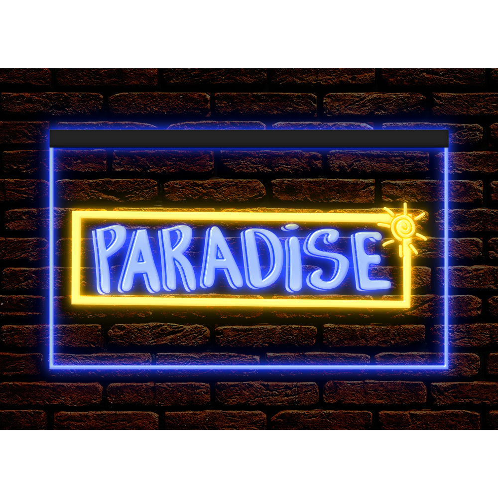 DC170082 Paradise Bar Happy Hours Home Decor Beer Display illuminated Night Light Neon Sign Dual Color