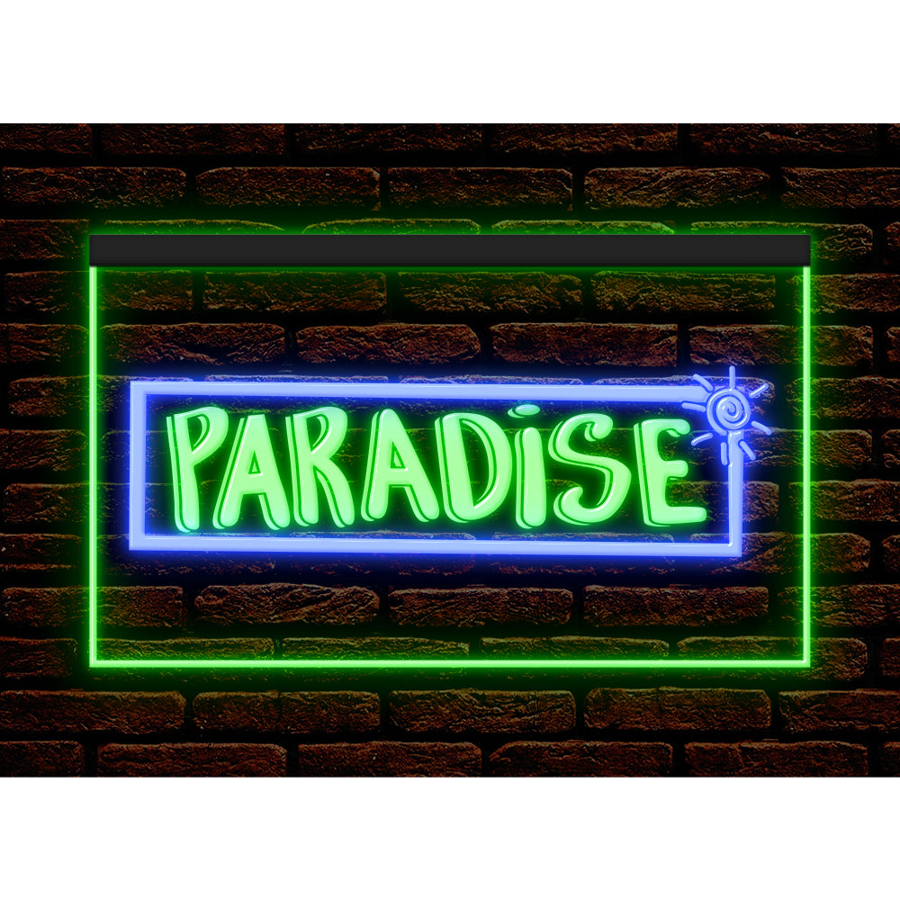 DC170082 Paradise Bar Happy Hours Home Decor Beer Display illuminated Night Light Neon Sign Dual Color