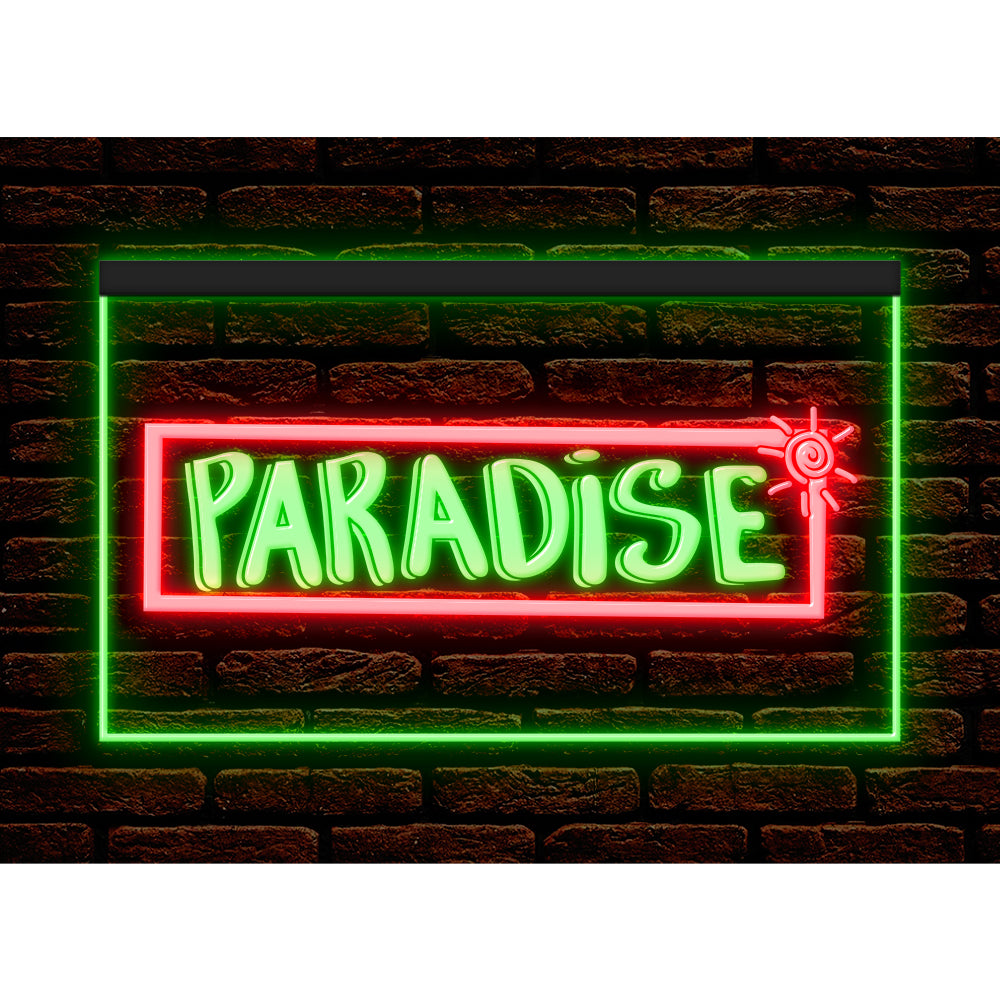 DC170082 Paradise Bar Happy Hours Home Decor Beer Display illuminated Night Light Neon Sign Dual Color