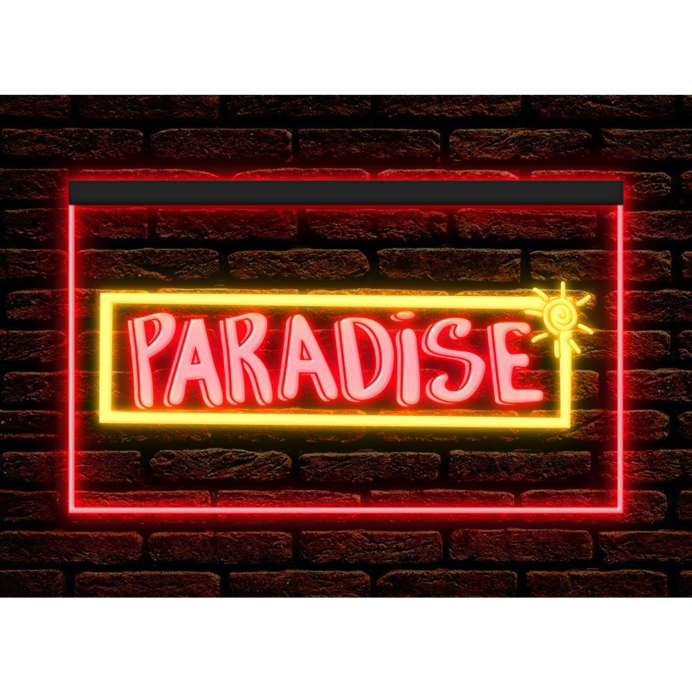DC170082 Paradise Bar Happy Hours Home Decor Beer Display illuminated Night Light Neon Sign Dual Color