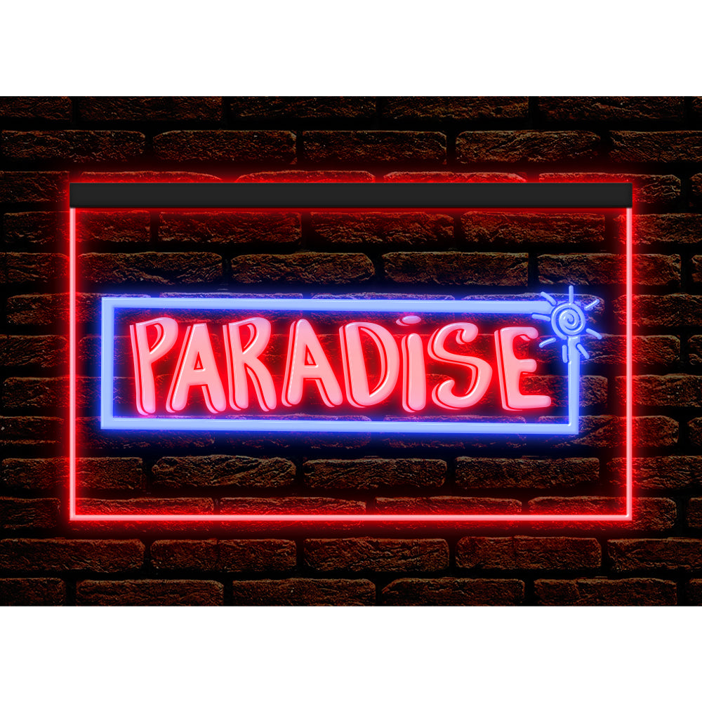 DC170082 Paradise Bar Happy Hours Home Decor Beer Display illuminated Night Light Neon Sign Dual Color