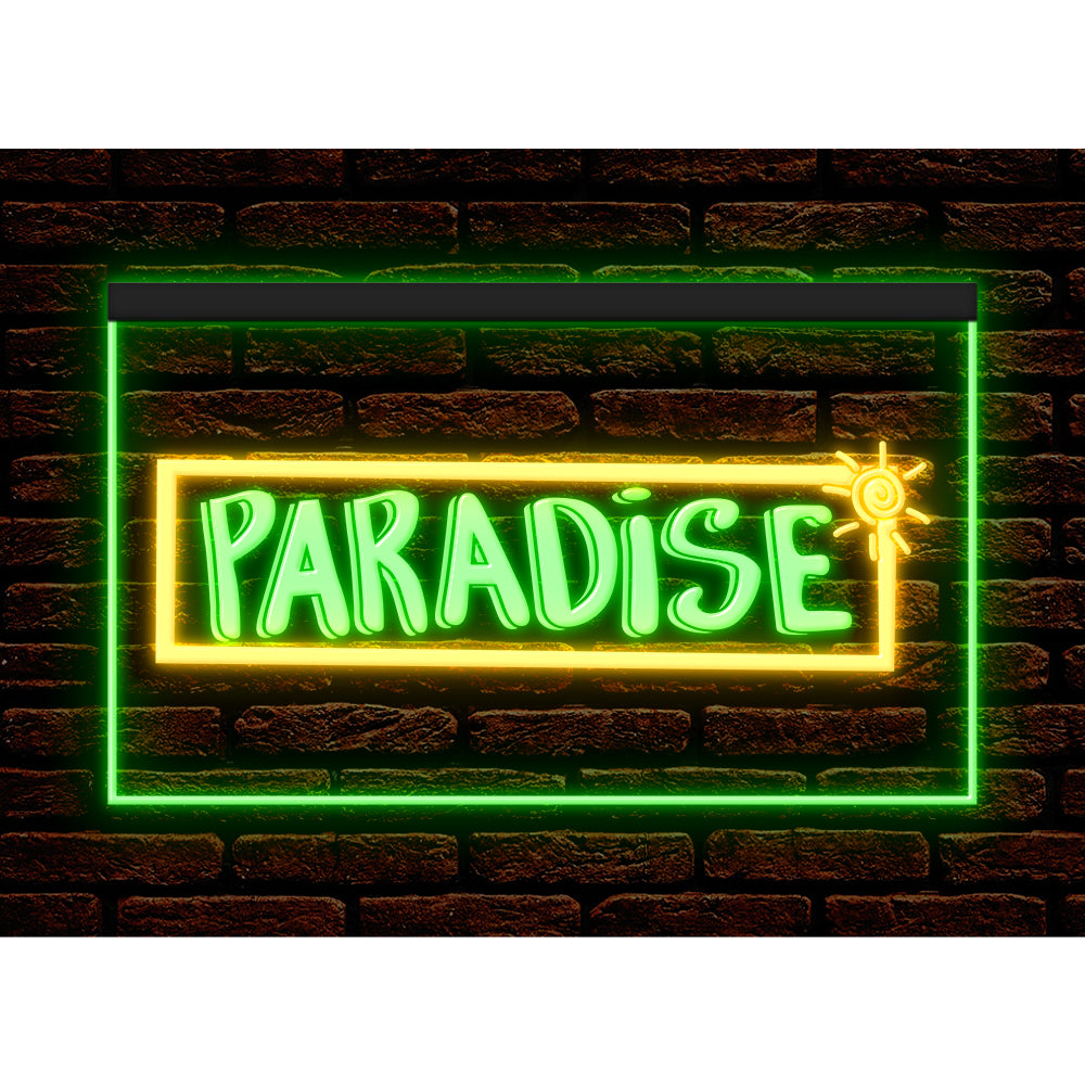 DC170082 Paradise Bar Happy Hours Home Decor Beer Display illuminated Night Light Neon Sign Dual Color