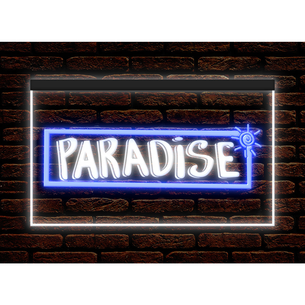 DC170082 Paradise Bar Happy Hours Home Decor Beer Display illuminated Night Light Neon Sign Dual Color