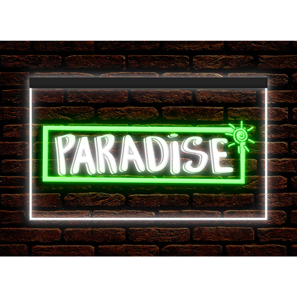 DC170082 Paradise Bar Happy Hours Home Decor Beer Display illuminated Night Light Neon Sign Dual Color