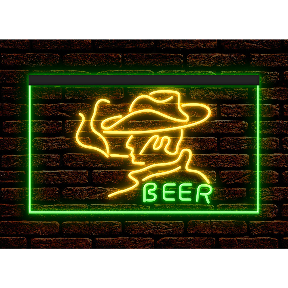 DC170088 Beer Western Cowboys Bar Texas Pub Display illuminated Night Light Neon Sign Dual Color