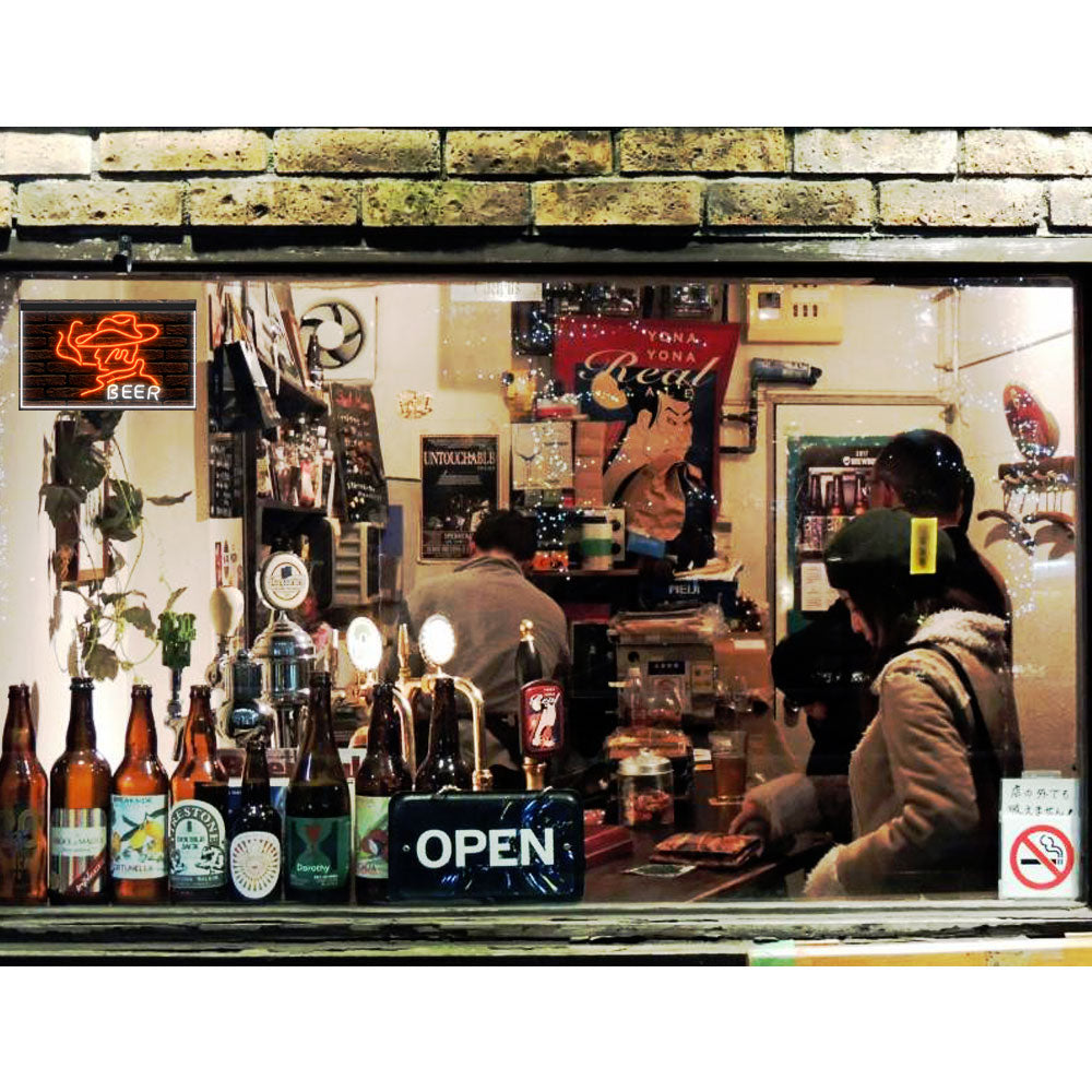 DC170088 Beer Western Cowboys Bar Texas Pub Display illuminated Night Light Neon Sign Dual Color