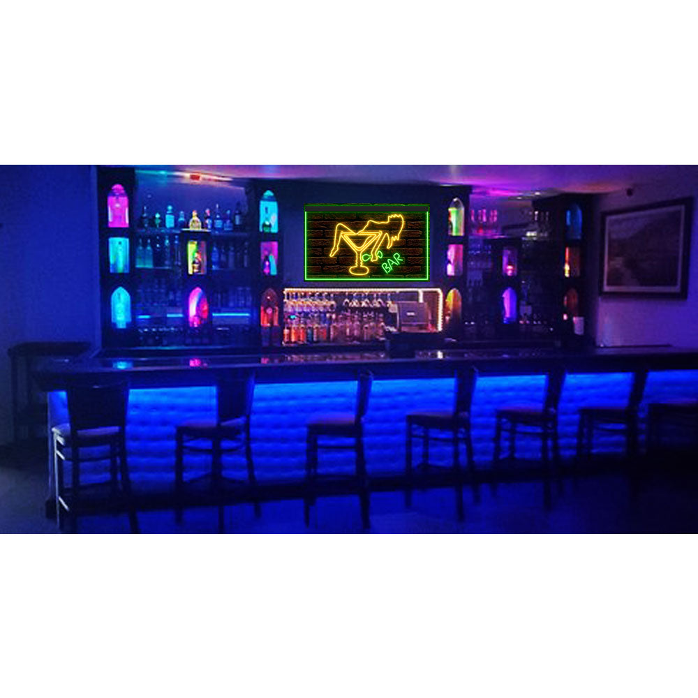 DC170089 Bar Cocktails Open Pub Club Home Decor Display illuminated Night Light Neon Sign Dual Color
