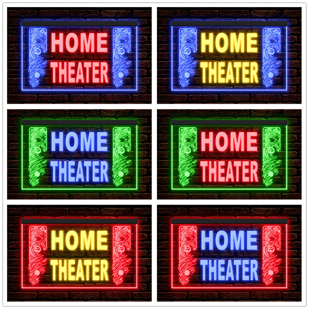 DC170092 Home Theater Studio Home Decor Display illuminated Night Light Neon Sign Dual Color