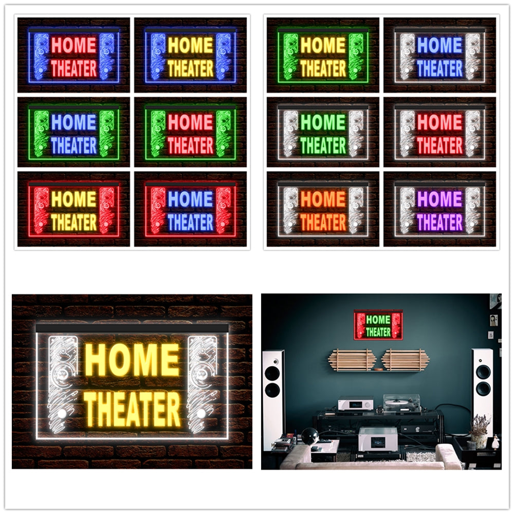 DC170092 Home Theater Studio Home Decor Display illuminated Night Light Neon Sign Dual Color