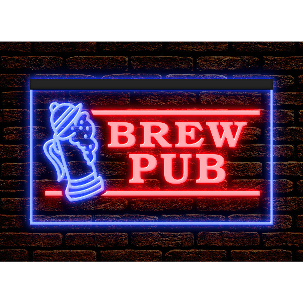 DC170117 Brew Pub Bar Club Home Decor Display illuminated Night Light Neon Sign Dual Color