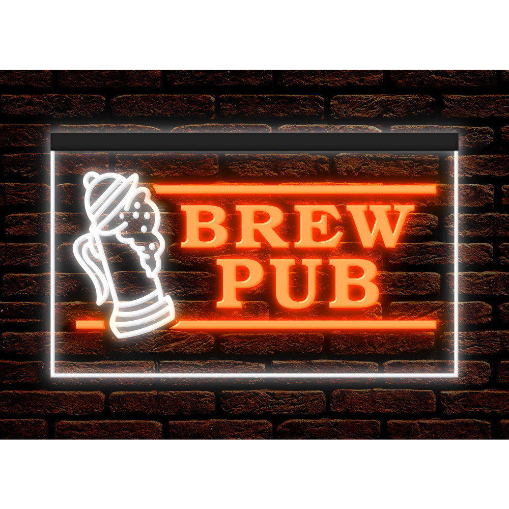 DC170117 Brew Pub Bar Club Home Decor Display illuminated Night Light Neon Sign Dual Color