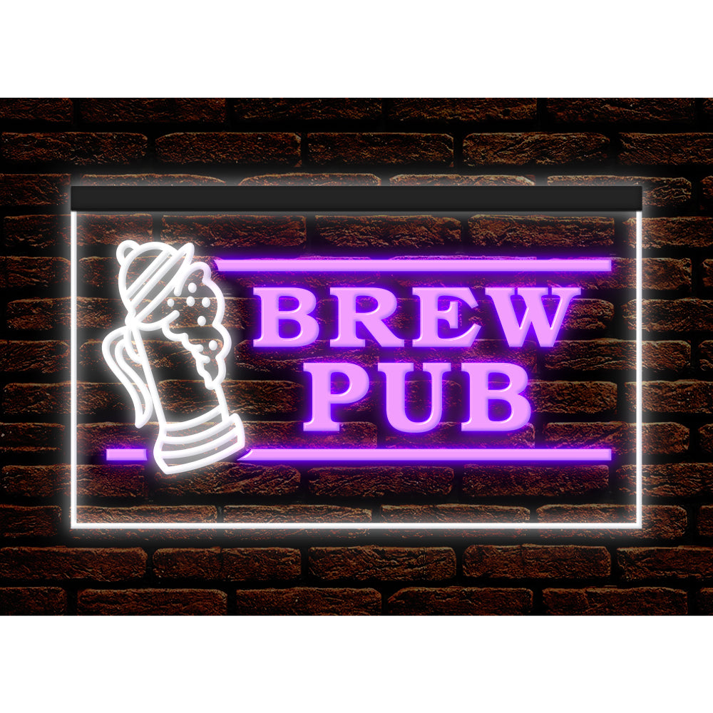 DC170117 Brew Pub Bar Club Home Decor Display illuminated Night Light Neon Sign Dual Color