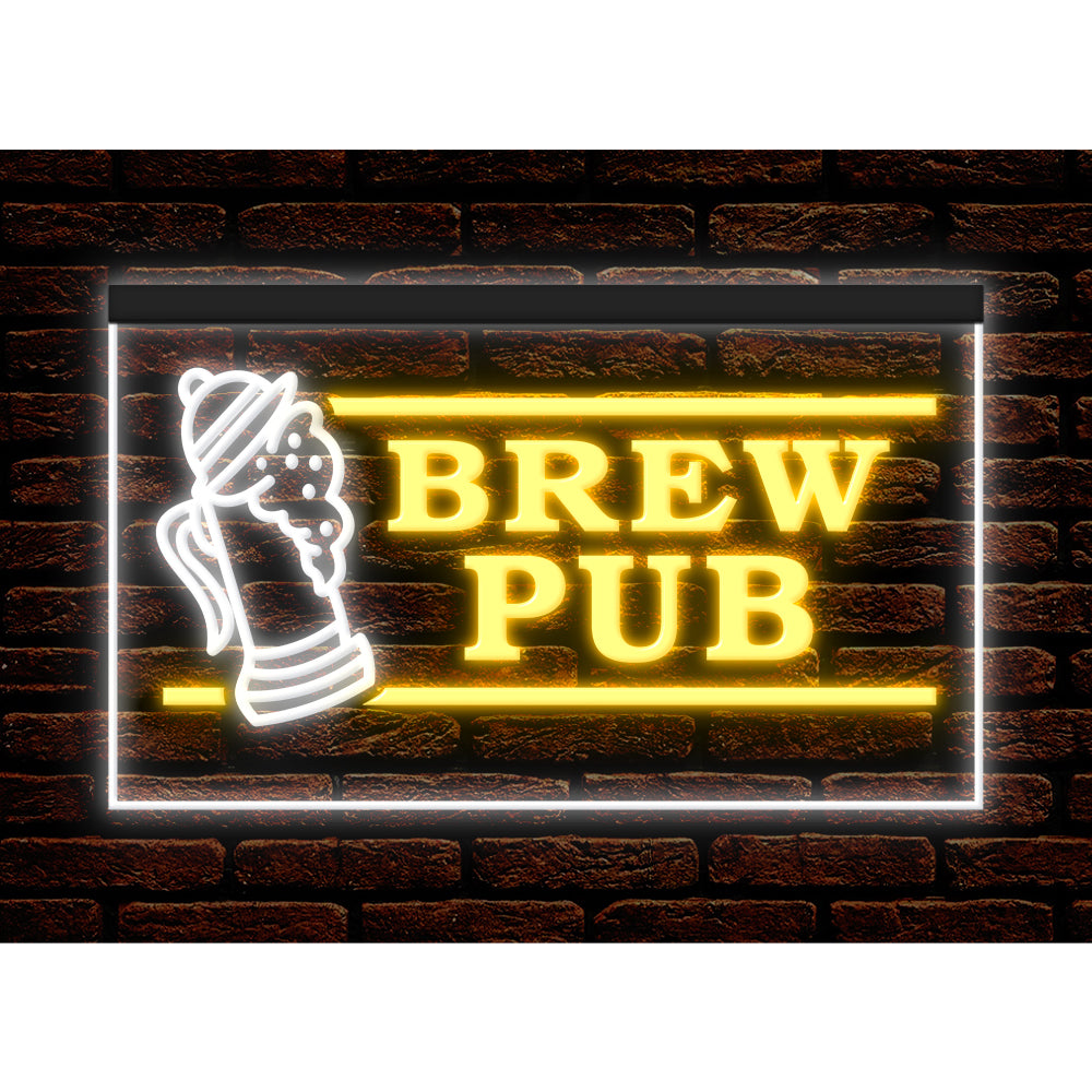 DC170117 Brew Pub Bar Club Home Decor Display illuminated Night Light Neon Sign Dual Color
