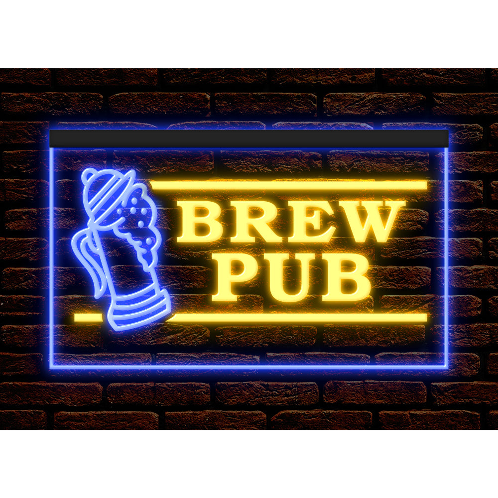 DC170117 Brew Pub Bar Club Home Decor Display illuminated Night Light Neon Sign Dual Color