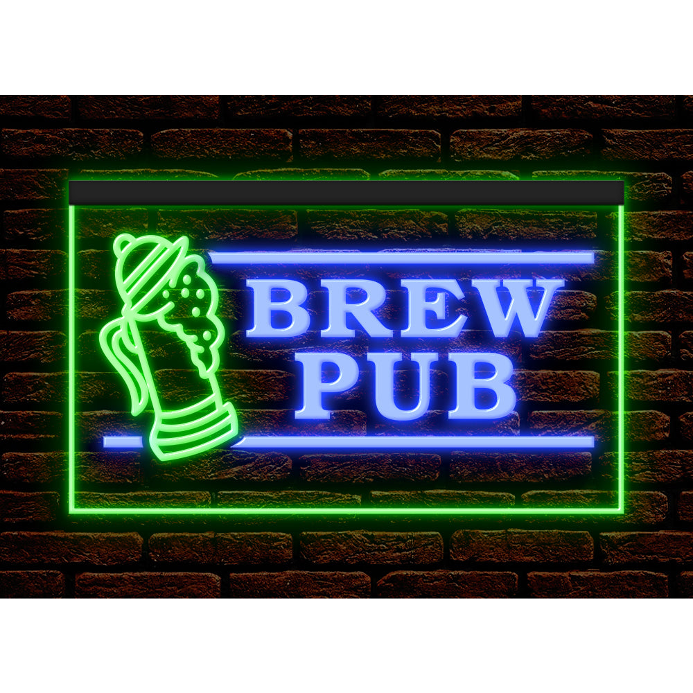 DC170117 Brew Pub Bar Club Home Decor Display illuminated Night Light Neon Sign Dual Color