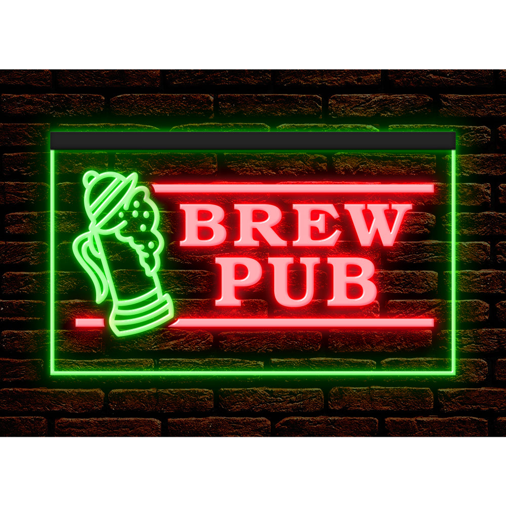 DC170117 Brew Pub Bar Club Home Decor Display illuminated Night Light Neon Sign Dual Color
