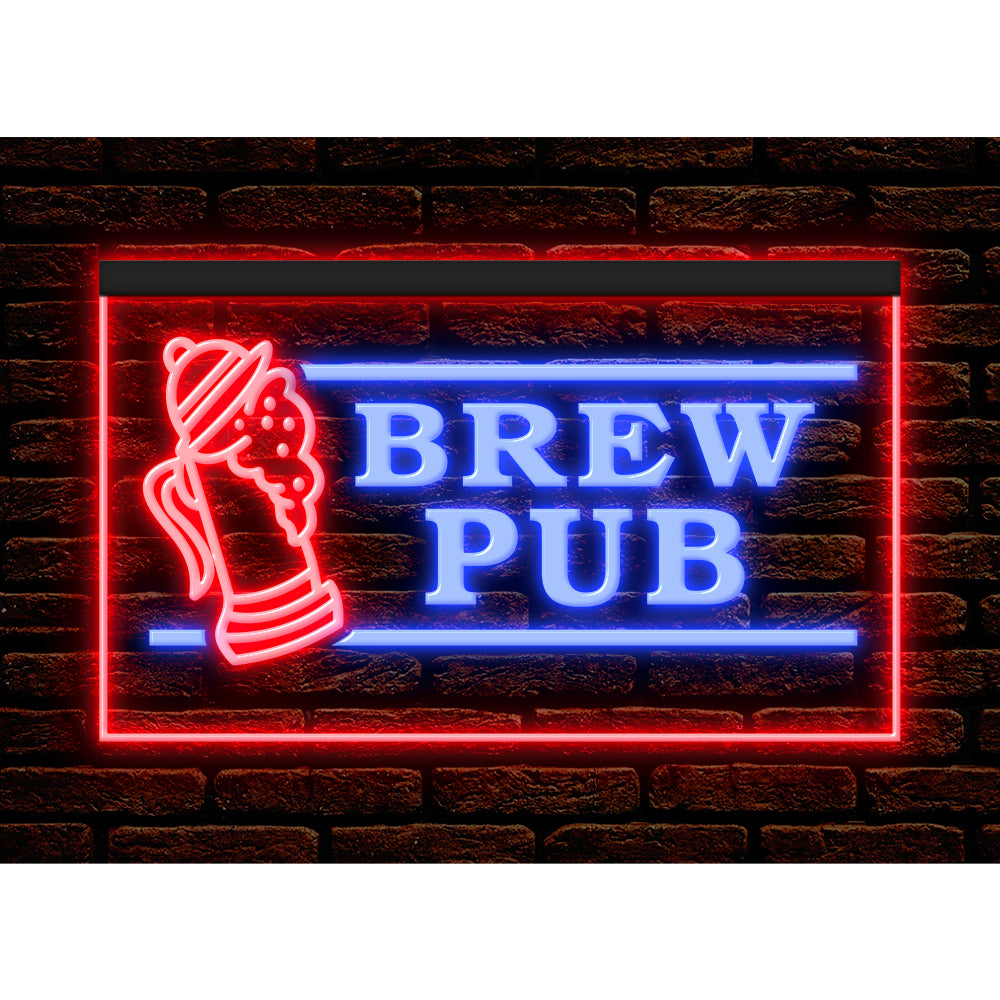 DC170117 Brew Pub Bar Club Home Decor Display illuminated Night Light Neon Sign Dual Color