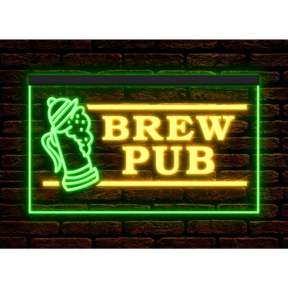 DC170117 Brew Pub Bar Club Home Decor Display illuminated Night Light Neon Sign Dual Color
